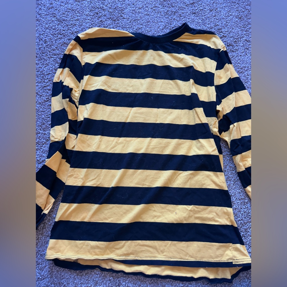 Striped Black and Yellow Long Sleeve Shirt